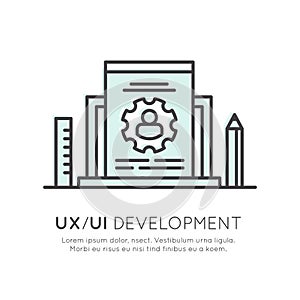 UX UI User Interface and User experience Process Concept