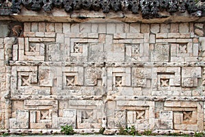 Uxmal Carved Wall Yucatan Mexico