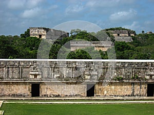 Uxmal Carved Wall Yucatan Mexico