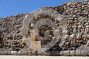 Uxmal, Mexico: Detail of the Mesoamerican ball court