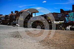 Uyuni, Bolivia- cemetery of old locomotives