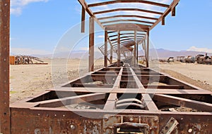 UYUNI, BOLIVIA DEC, 2018: Uyuni, Bolivia. Old railway. train cemetery