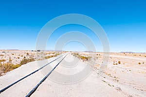 Bolivia Uyuni tracks in the desert