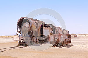 Uyuni, Bolivia. Old railway. train cemetery