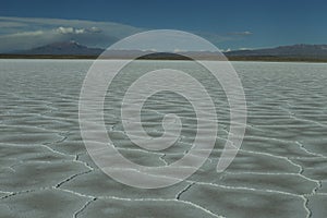 Uyuni salt flat with the best colorfull  poligons