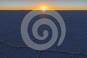 Uyuni Salt Flat at Sunset, Bolivia