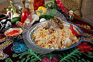 Uzbek pilaf .