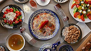 Uzbek or tajik plov - food from central asia