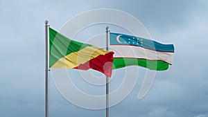 Uzbekistan and Congo-Brazzaville flag