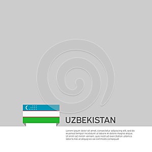 Uzbekistan flag background. State patriotic uzbek banner, cover. Document template with uzbekistan flag on white background.