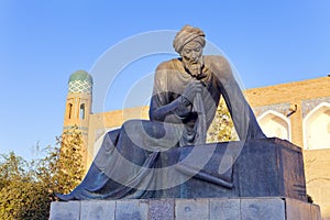 Uzbekistan. Khiva. Statue of Muhammad ibn Musa al-Khwarizmi - famous scientist born in Khiva in 783. The term algorithm still remi