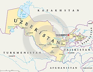 Uzbekistan Political Map