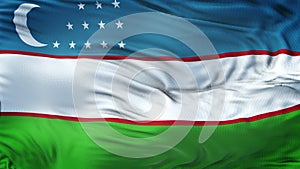 UZBEKISTAN Realistic Waving Flag Background