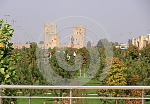 Uzbekistan Shahrisabz. The gigantic portal of Ak-Saray - the White Palace of Amir Timur