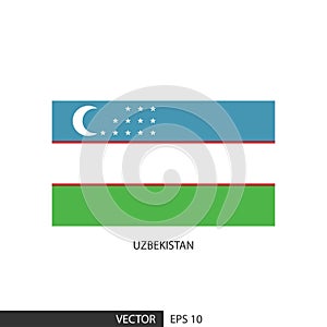 Uzbekistan square flag on white background and specify is vector eps10