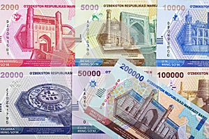 Uzbekistani money a business background photo