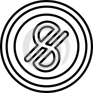 Uzbekistani Som Symbol Outline Vector Icon