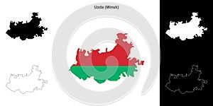 Uzda outline map