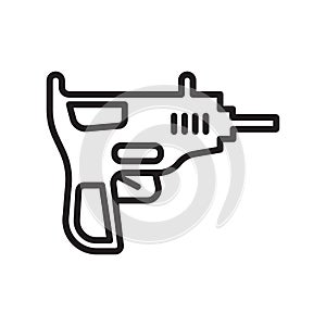 Uzi icon vector sign and symbol isolated on white background, Uzi logo concept, outline symbol, linear sign