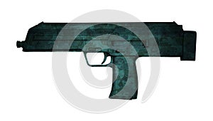 UZI submachine gun isolated on white