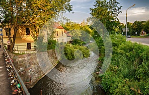 Uzupis and Vilnele River in Vilnius, Lithuania