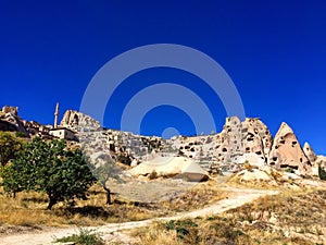 UÃ§hisar kalesi / castle, Cappadocia, Turkey.