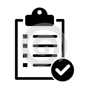 Checklist icon vector. Clipboard icon, business agreement checkbox list photo