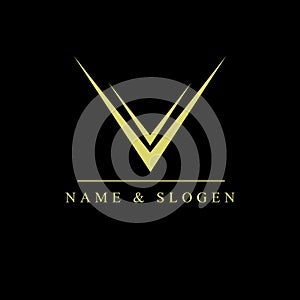 V abstract vector logo monogram template