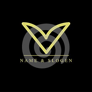 V abstract vector logo monogram template