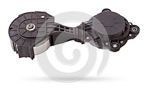 V-belt tensioner for attachments of an internal combustion engine of a car. Used auto parts catalog photo