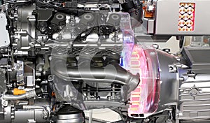 V6 car hybrid engine