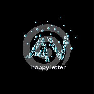 A and V etters water bubbles letter vector logo
