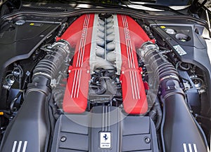 V12 exotic car engine