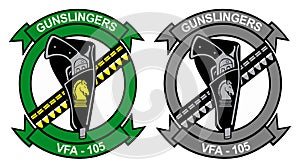 V F A - 105 Gunslingers Logo - Show bird and Tactical Gray