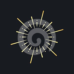 Golden firework explosion element vector