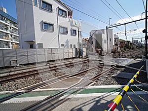 V-formation railway crossing of Seibu Ikebukuro line