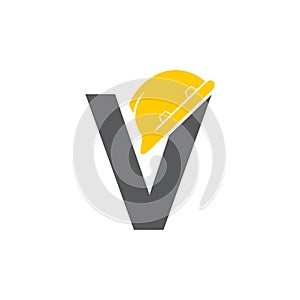 V initial work helmet logo , work helmet logot