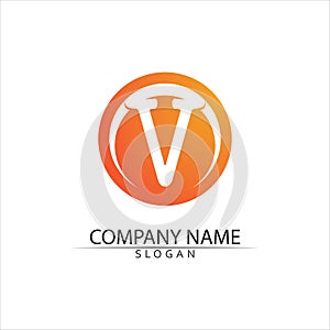 V Letter Logo Template vector