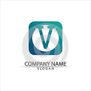 V Letter Logo Template vector