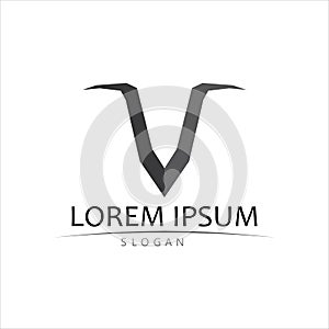 V Letter Logo Template vector