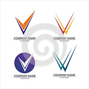 V Letter Logo Template vector