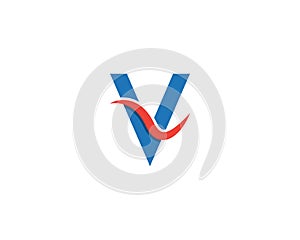 V letterlogo design vector
