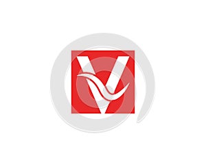 V letterlogo design vector