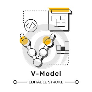 V-model modern linear concept icon