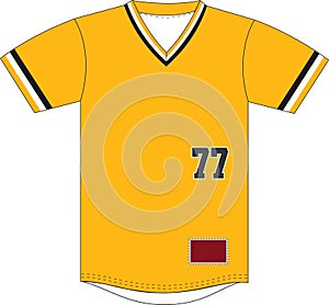 V Neck Fully Sublimated Baseball Jersey Mock Ups Front and Back Vectors