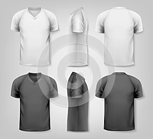 V-neck t-shirts with sample text space.