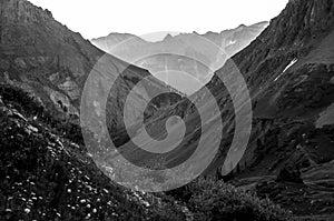 V Shaped Glacier Carved Colorado Deep Heart Valley