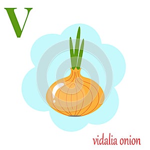 V is for vidalia onion illustration alphabet photo