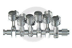 V12 engine pistons 3D