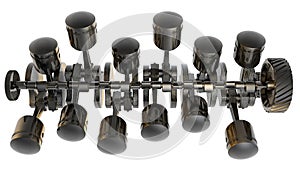 V12 Internal combustion engine 3D